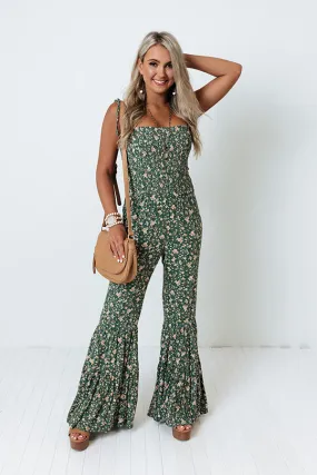 All Smiles In Soho Jumpsuit in Olive