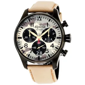 Alpina Men's AL-372MLY4FBS6 Startimer Chronograph Beige Nylon Watch