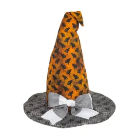 Black Cat Fabric Witch Hat