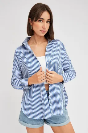 Blue Stripe Shirt Long Sleeve Stripes