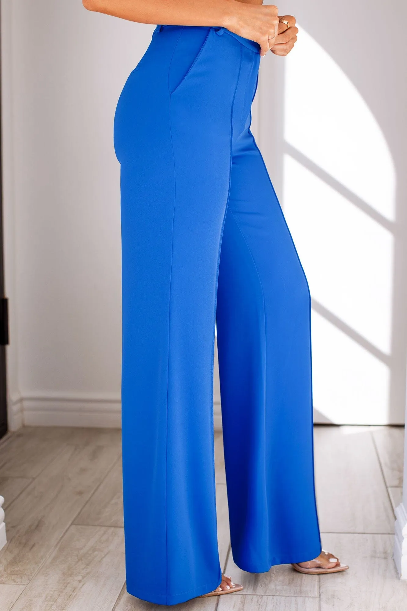 Carolina Royal Blue Pintuck Pants