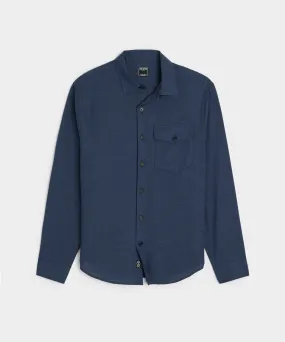 Cotton-Cashmere Lodge Shirt in Navy