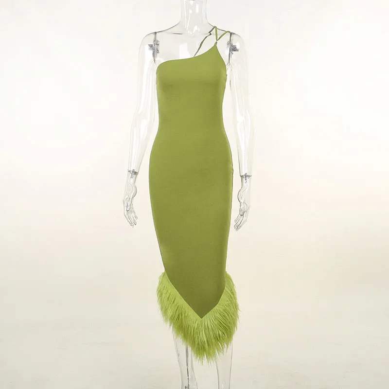 Elegant Feather Bottom Dress