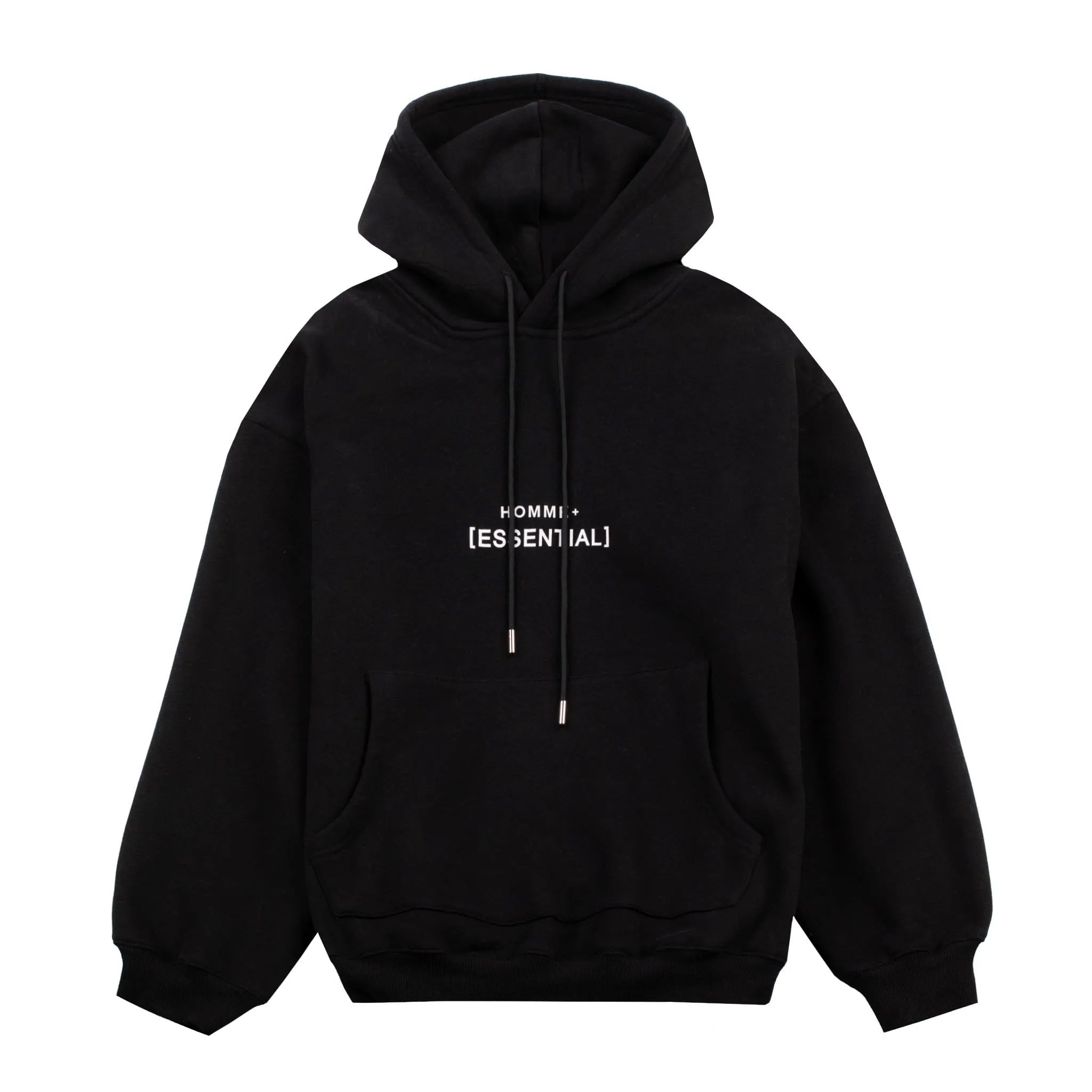 HOMME  'ESSENTIAL' Heavyweight Hoodie Black/White