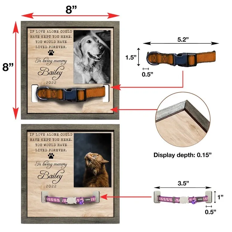 Memorial Pet Collar Frame, Memorial Standing Frame, Black & White Photo