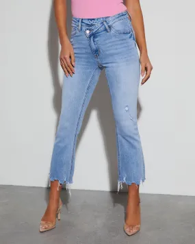 Olivia High Rise Cross Over Crop Flare Jeans