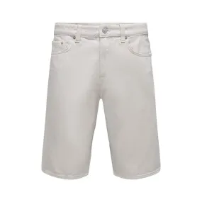 Pantaloncini Uomo Only & Sons - Onsavi Ecru 6029 Denim Shorts - Beige